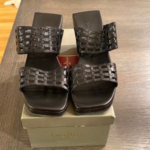 Cole Hahn black leather wedge size 8.5